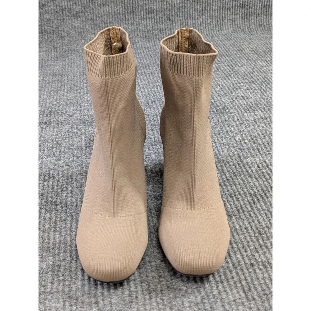 MIA Erika Stretch Ankle Bootie Womens 9 Dark Tan Slip On Heel Business Casual